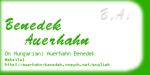 benedek auerhahn business card